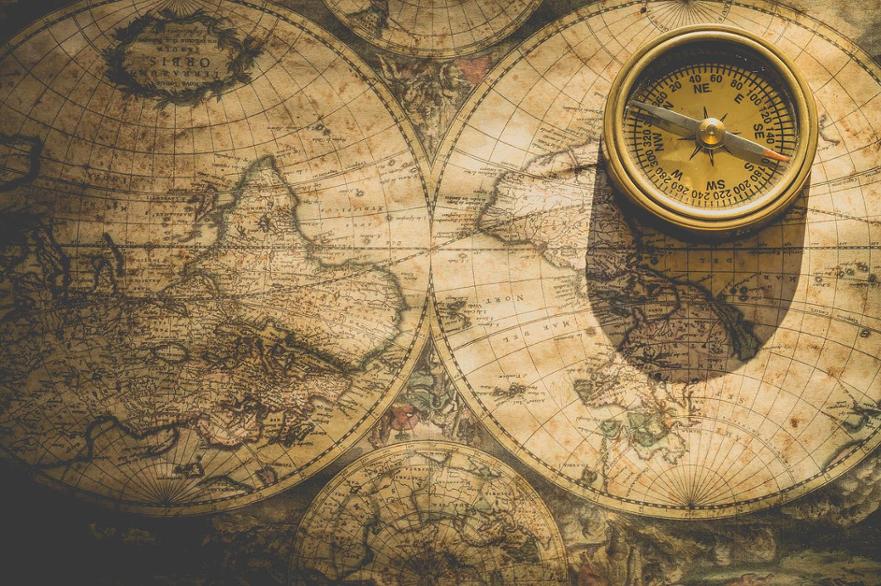 compass, map, direction